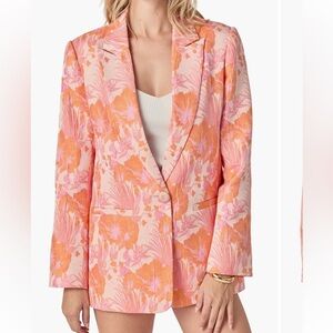 Endless Rose Vibrant Pink and Orange Floral Blazer